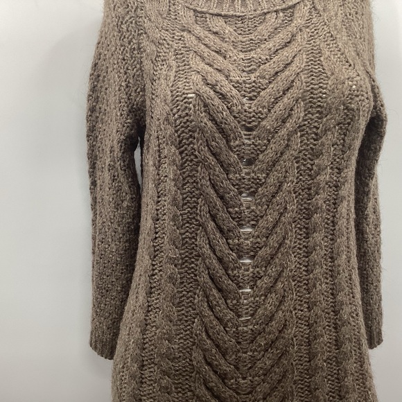 Zara Brown Knit Sweater - Crew Neck - Picture 3 of 8